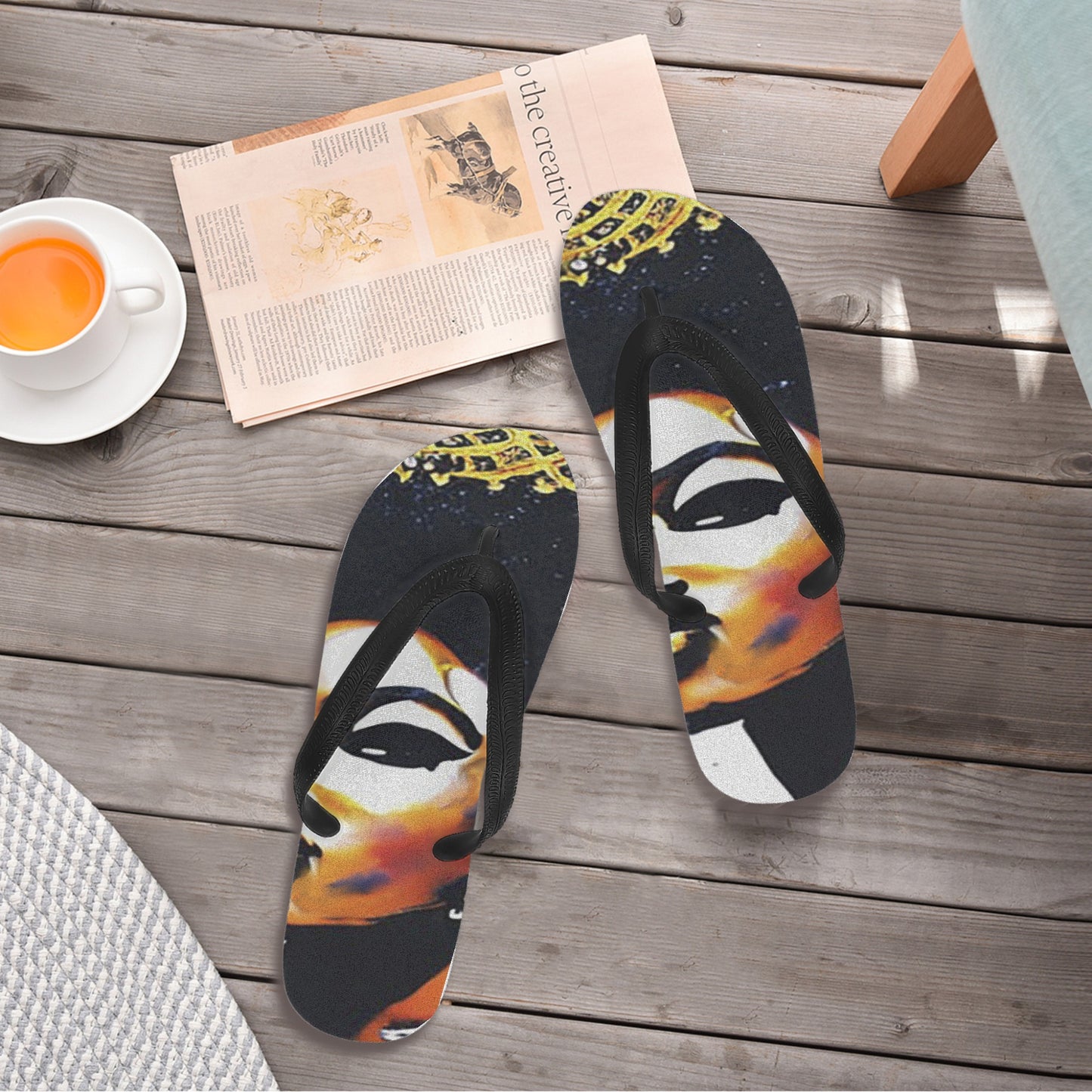 Black Queen Womens Flip Flops