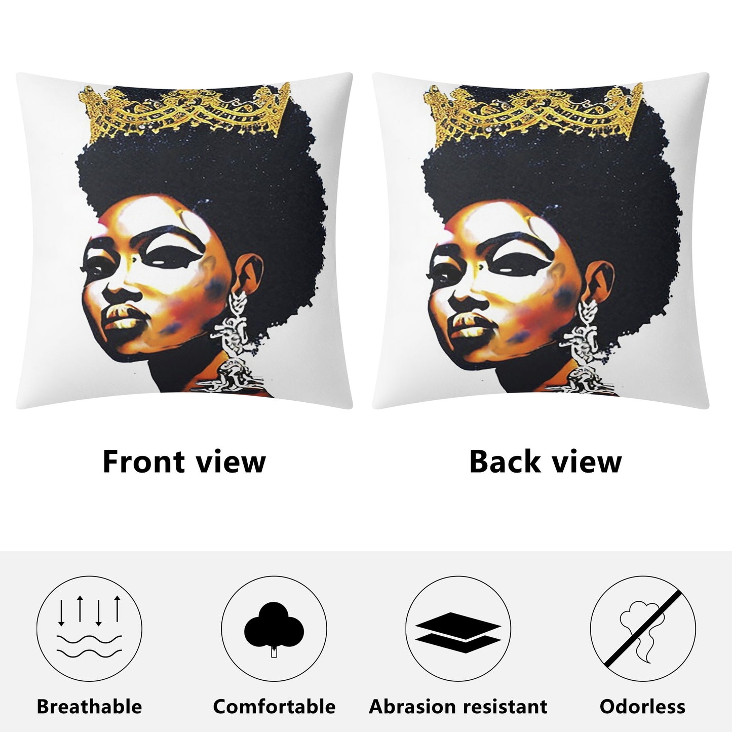 Black Queen Pillow Cover