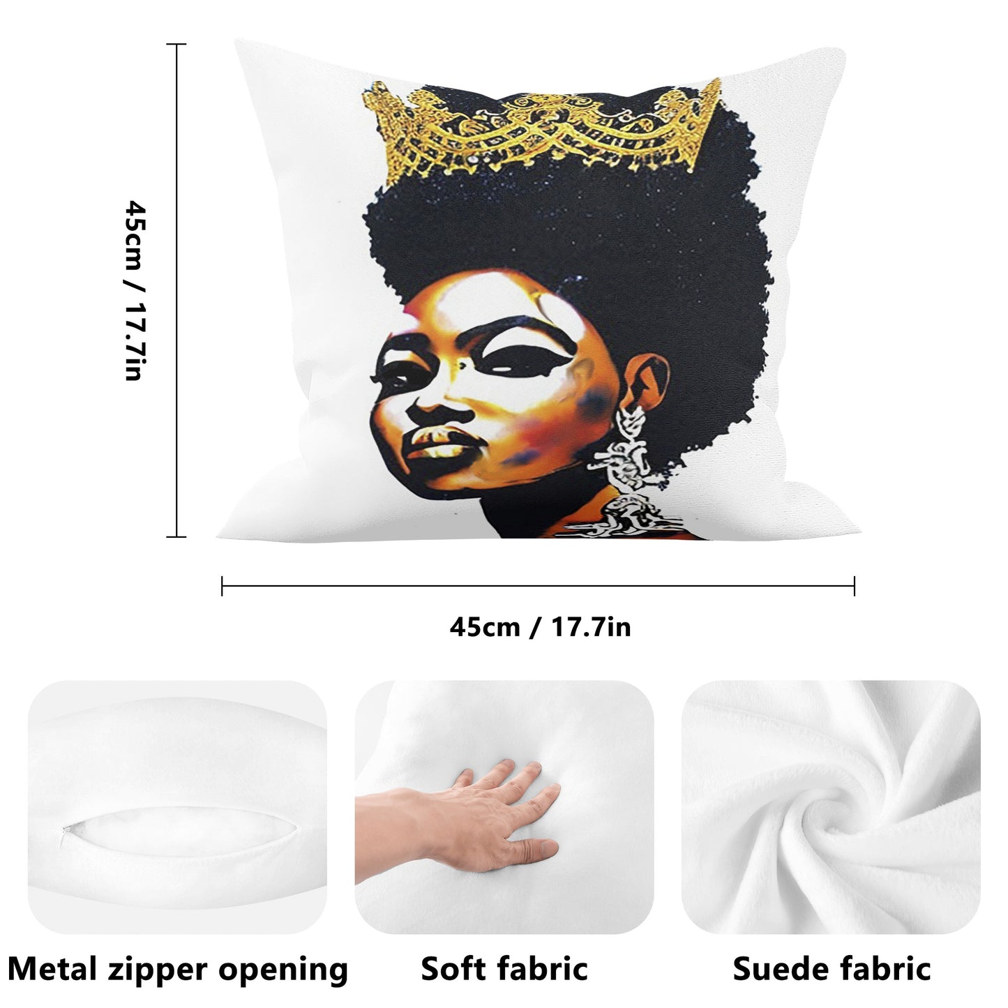 Black Queen Pillow Cover