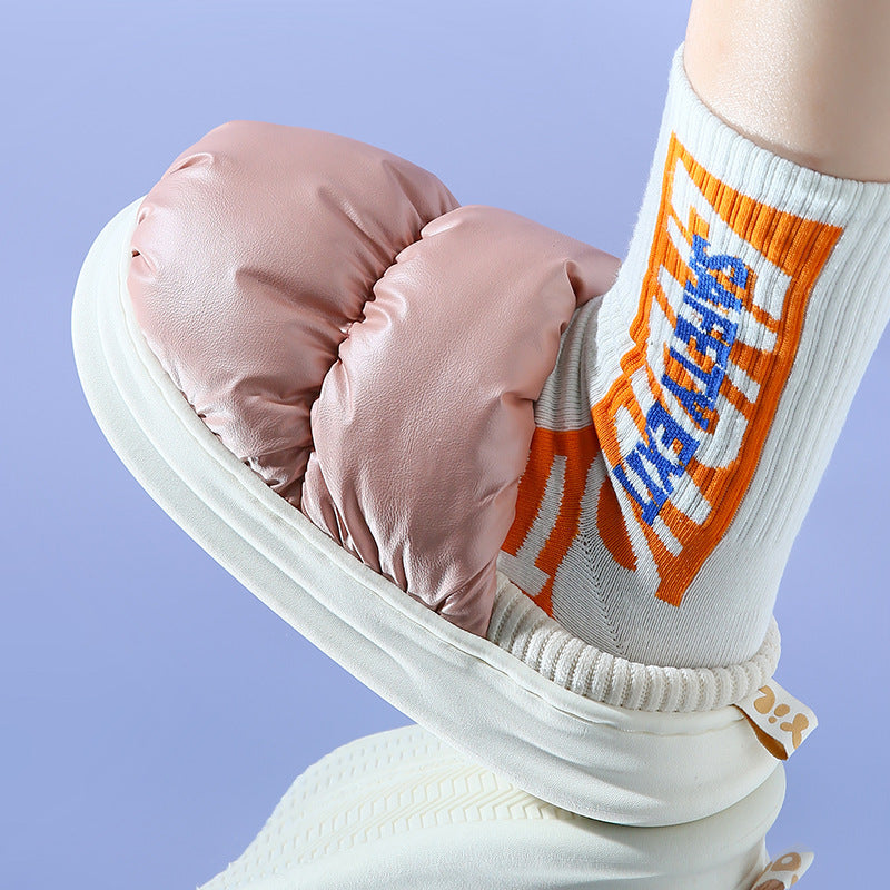 Puffer Slippers Soft Warm Winter House Shoes For Women
