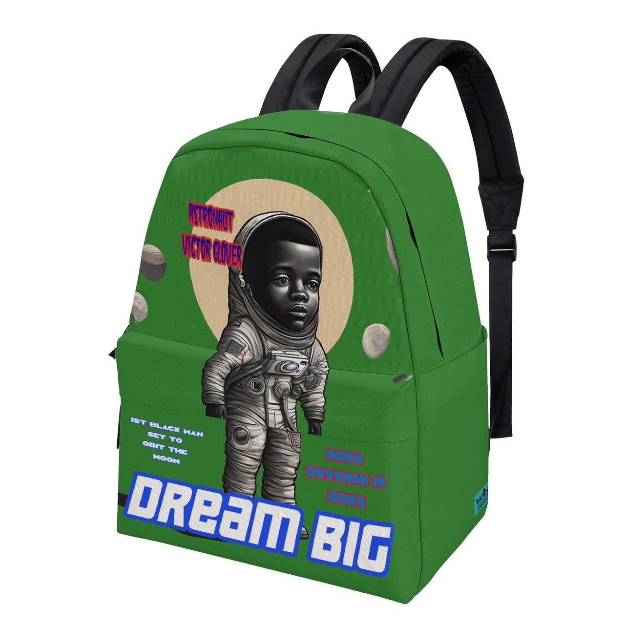 Dream Big Moon Boy Green Backpack