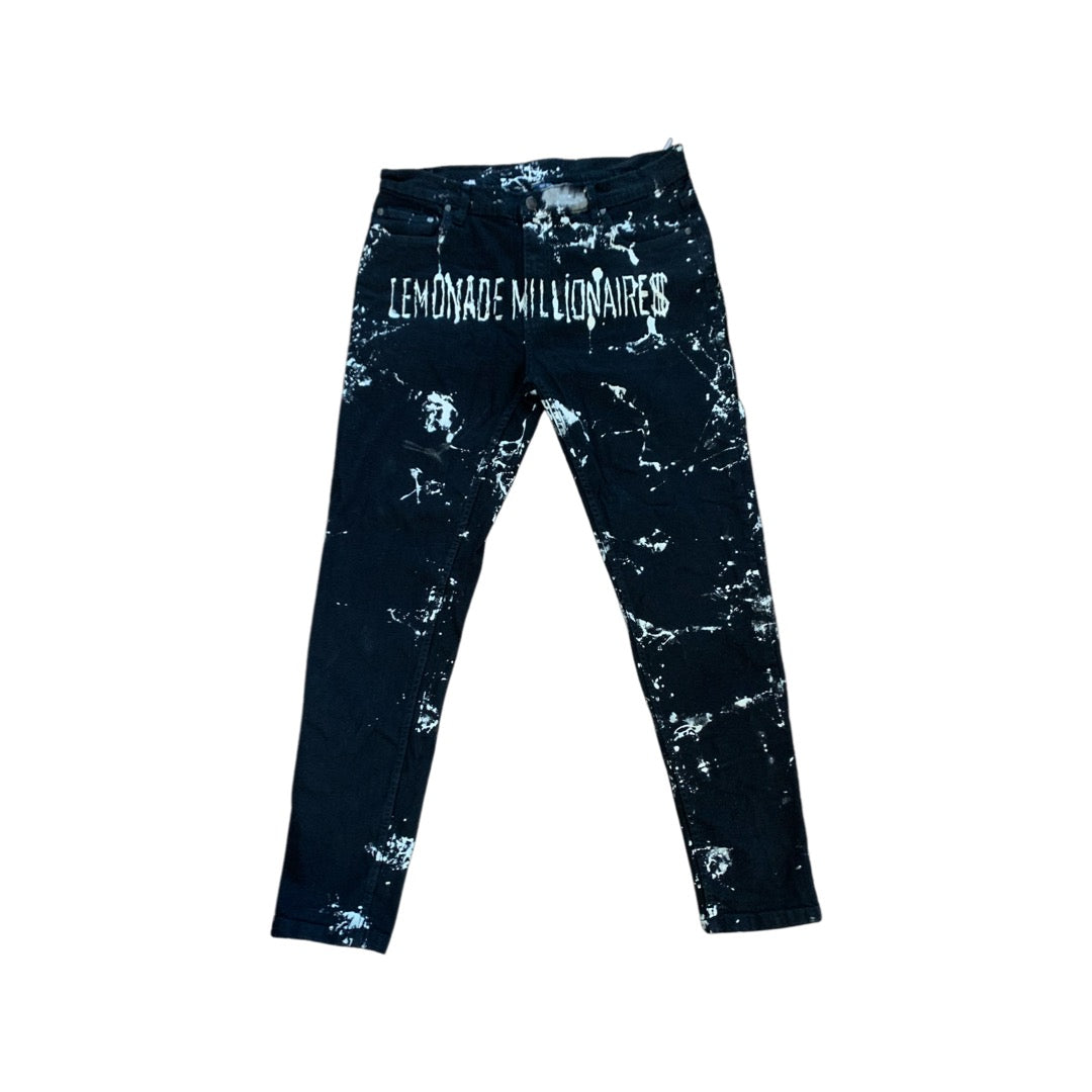 Custom Words Tie Dyed Black Jeans