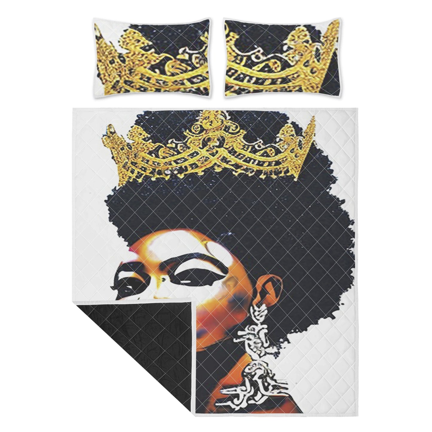 Black Queen Quilt Bed Set