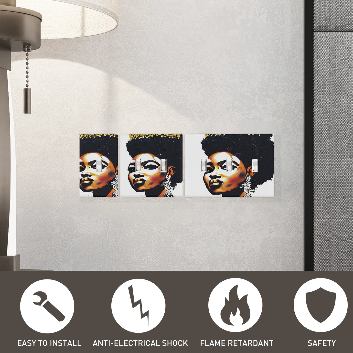 Black Queen Combination Wall Plates