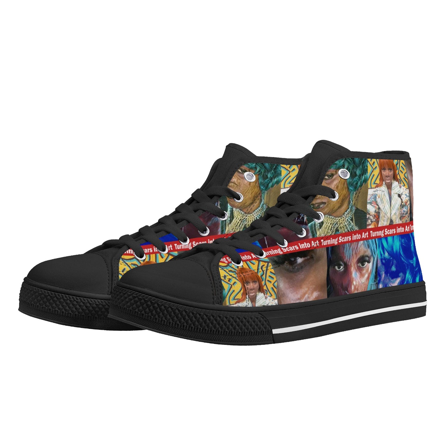 Turning scars into Art High Top Canvas Shoes