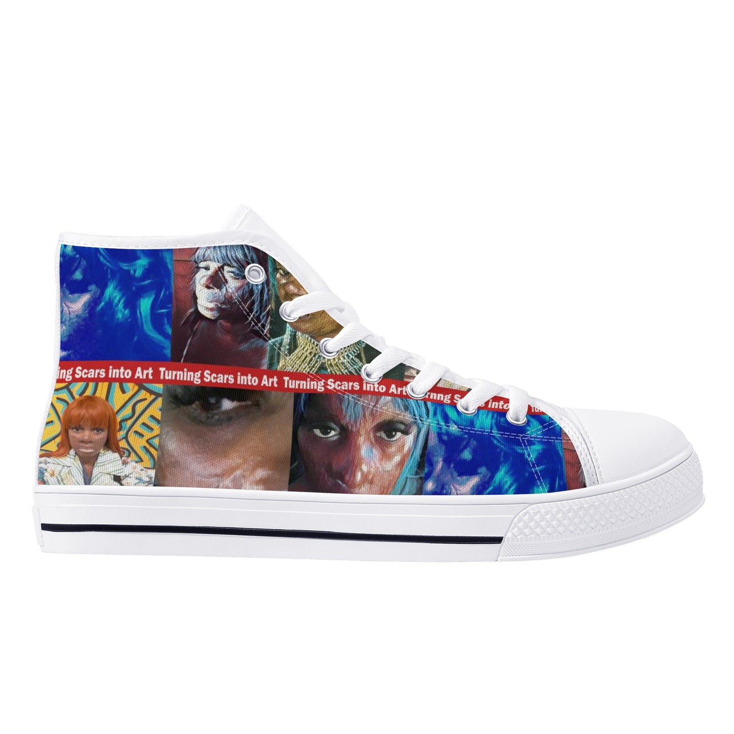 Turning scars into Art High Top Canvas Shoes