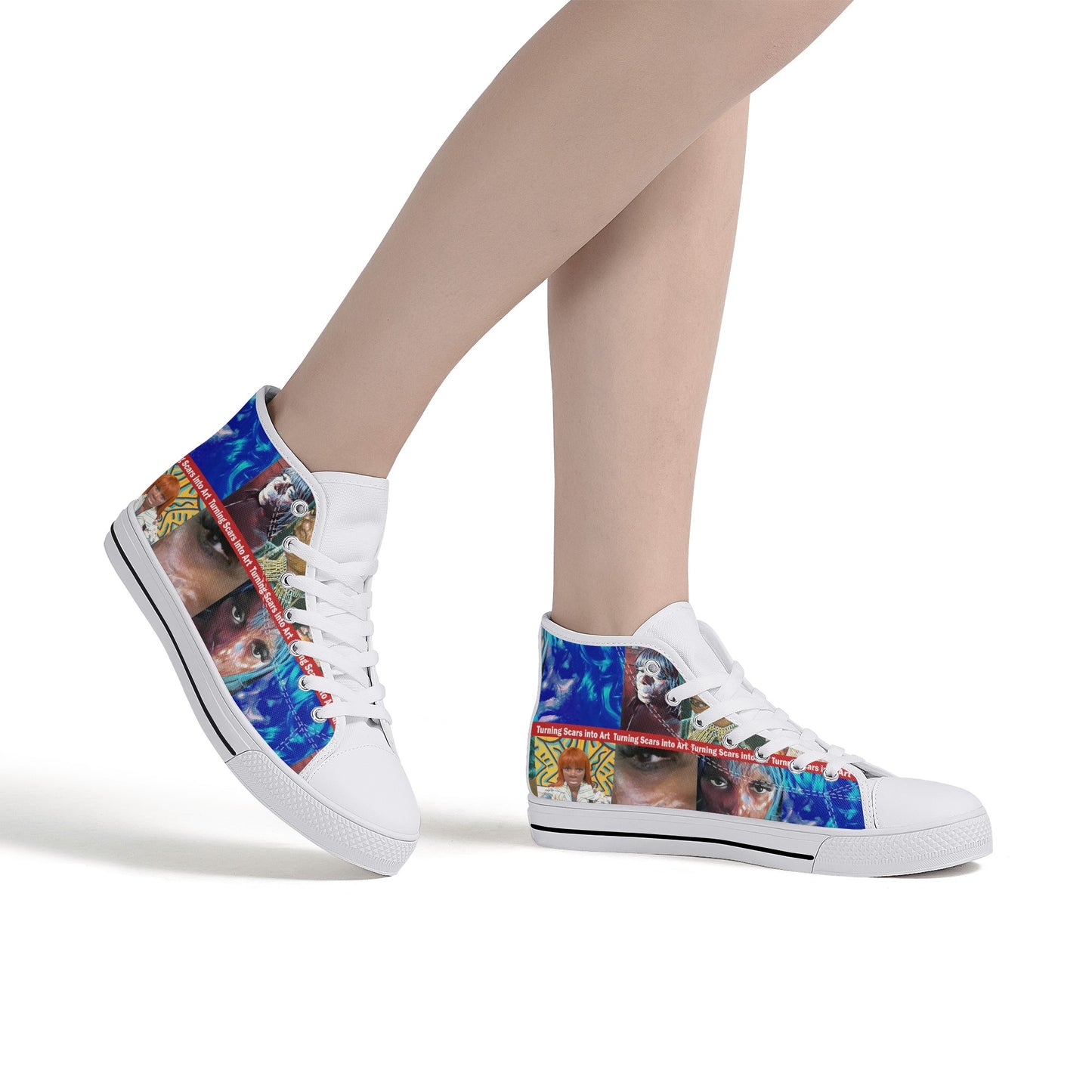 Turning scars into Art High Top Canvas Shoes