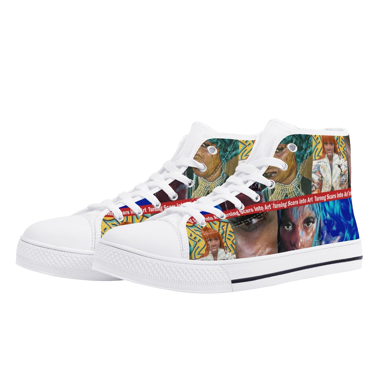 Turning scars into Art High Top Canvas Shoes