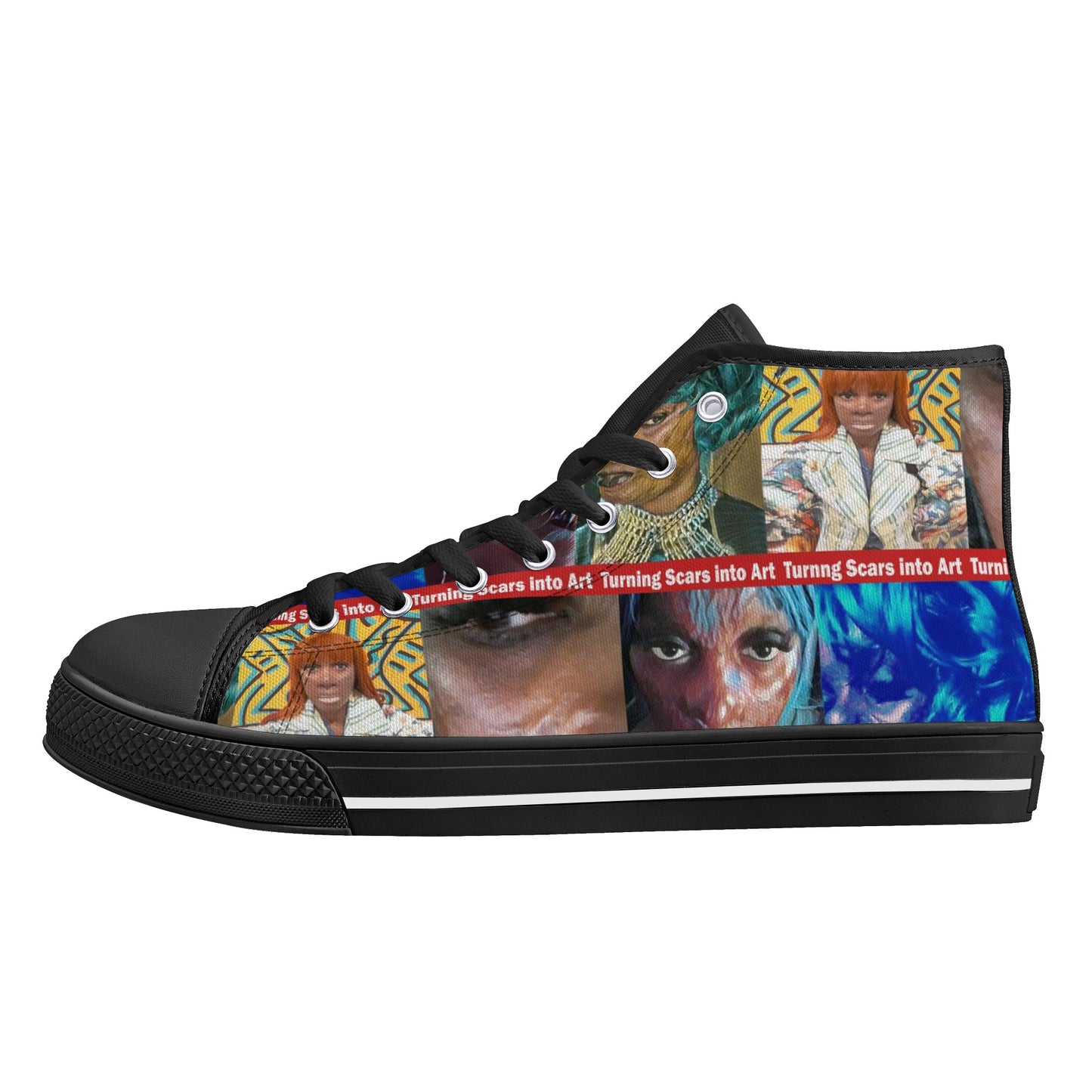 Turning scars into Art High Top Canvas Shoes