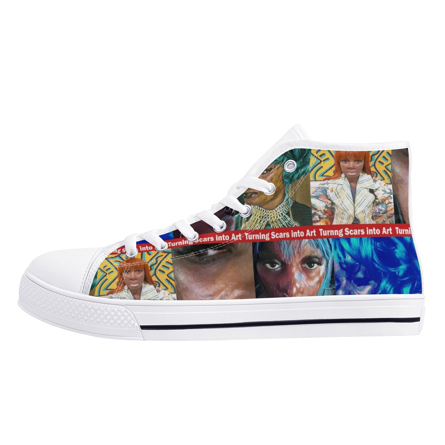 Turning scars into Art High Top Canvas Shoes