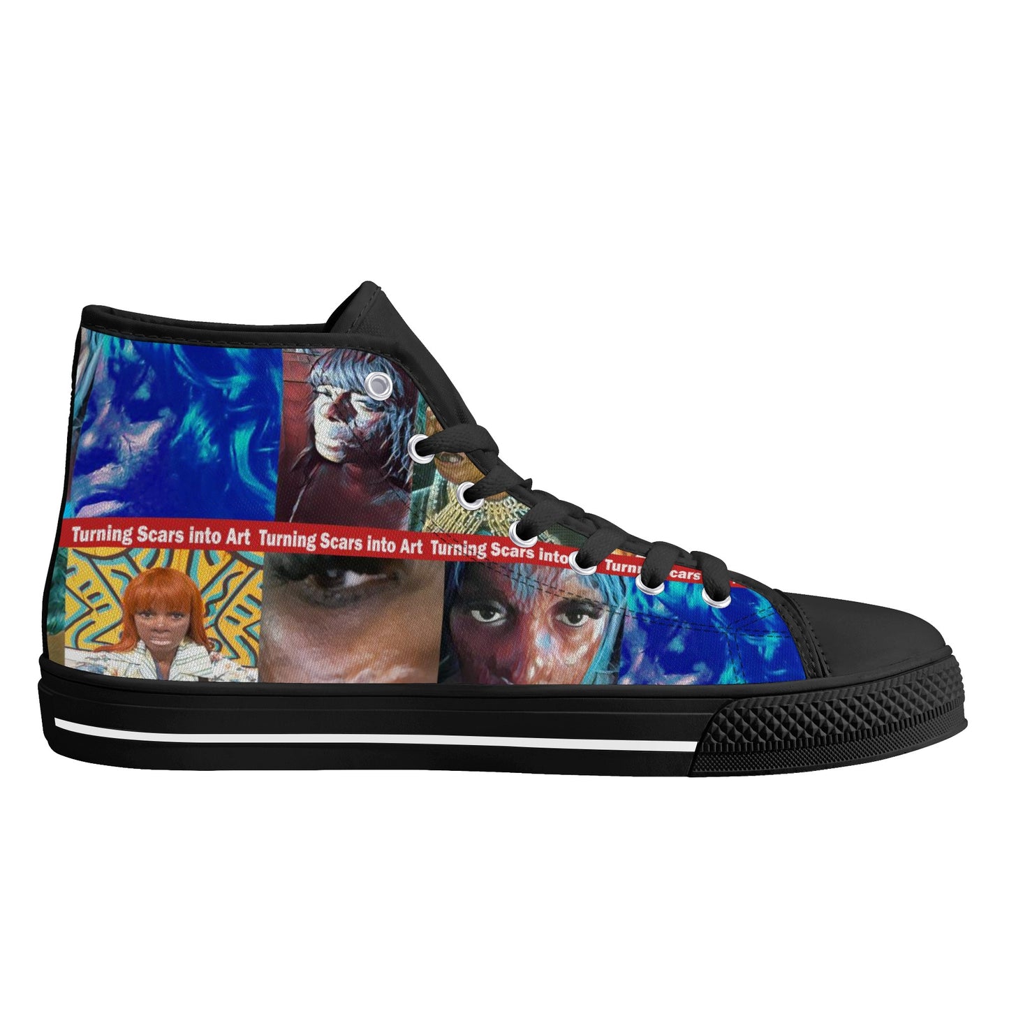 Turning scars into Art High Top Canvas Shoes