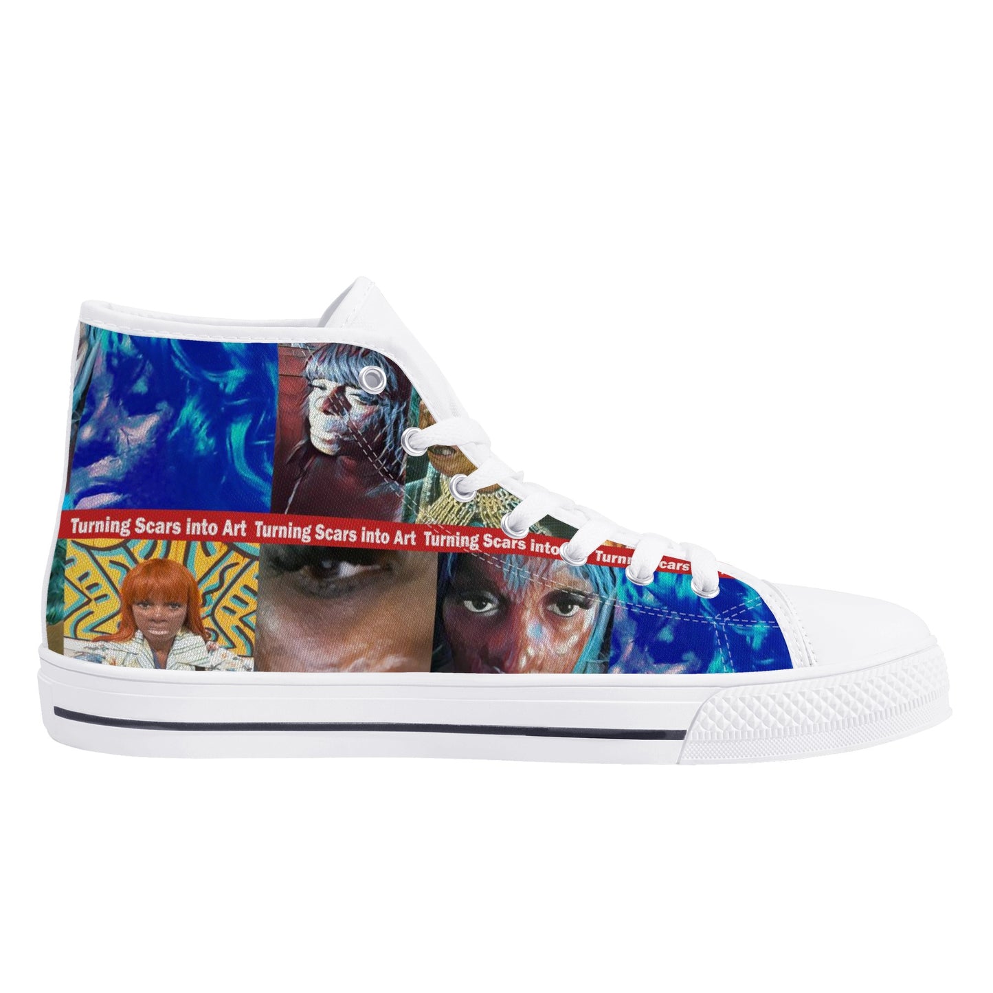 Turning scars into Art High Top Canvas Shoes