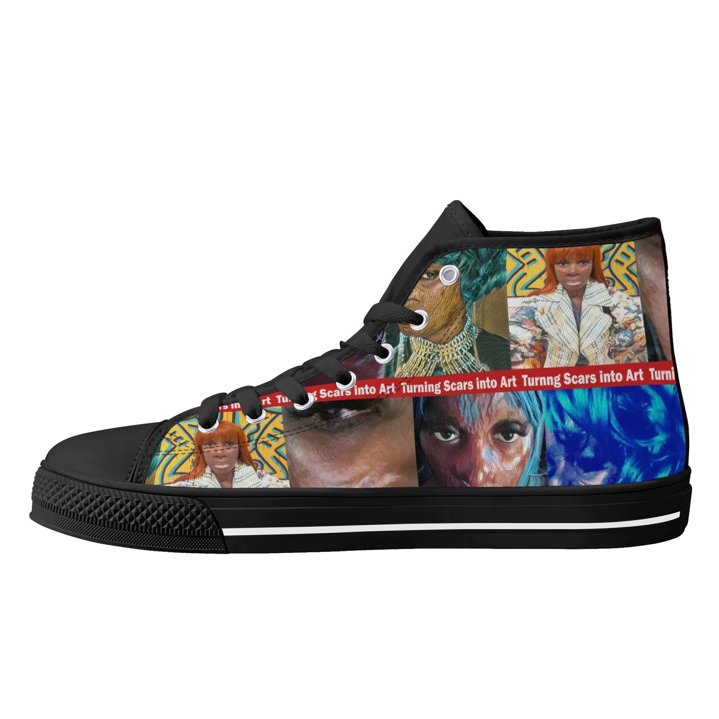 Turning scars into Art High Top Canvas Shoes