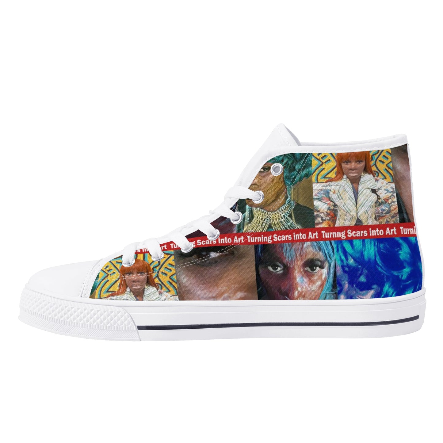 Turning scars into Art High Top Canvas Shoes