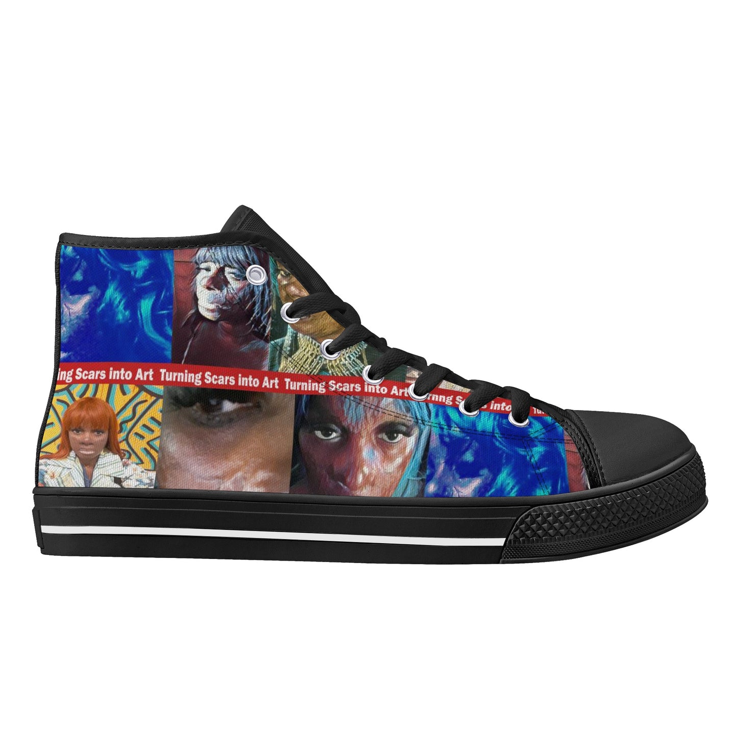 Turning scars into Art High Top Canvas Shoes