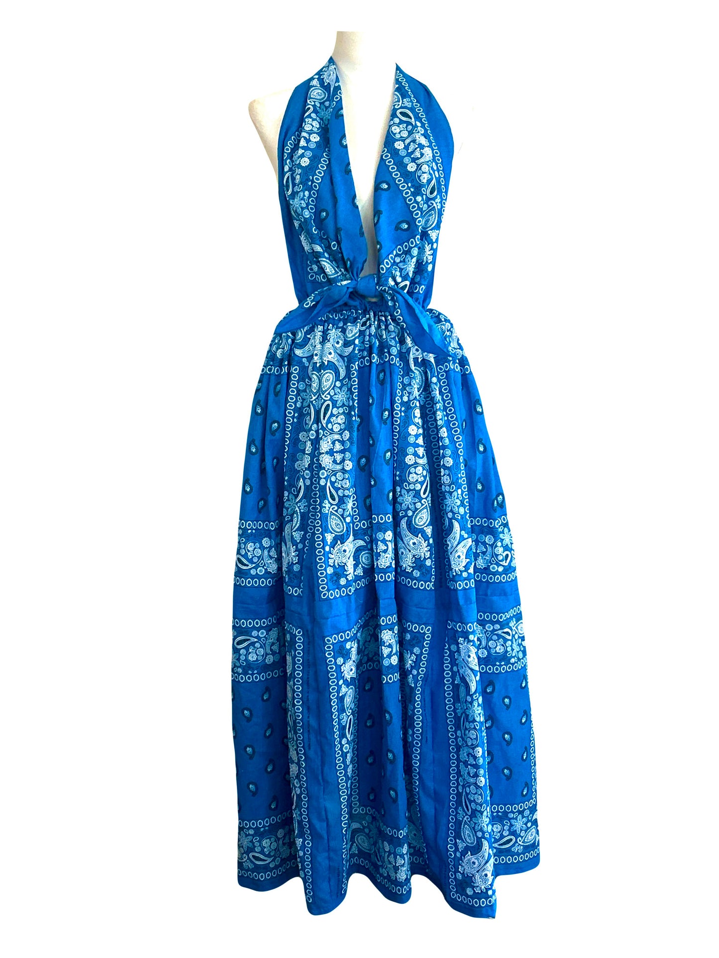 Bandana Scarf Backless  Dress  Adjustable waist