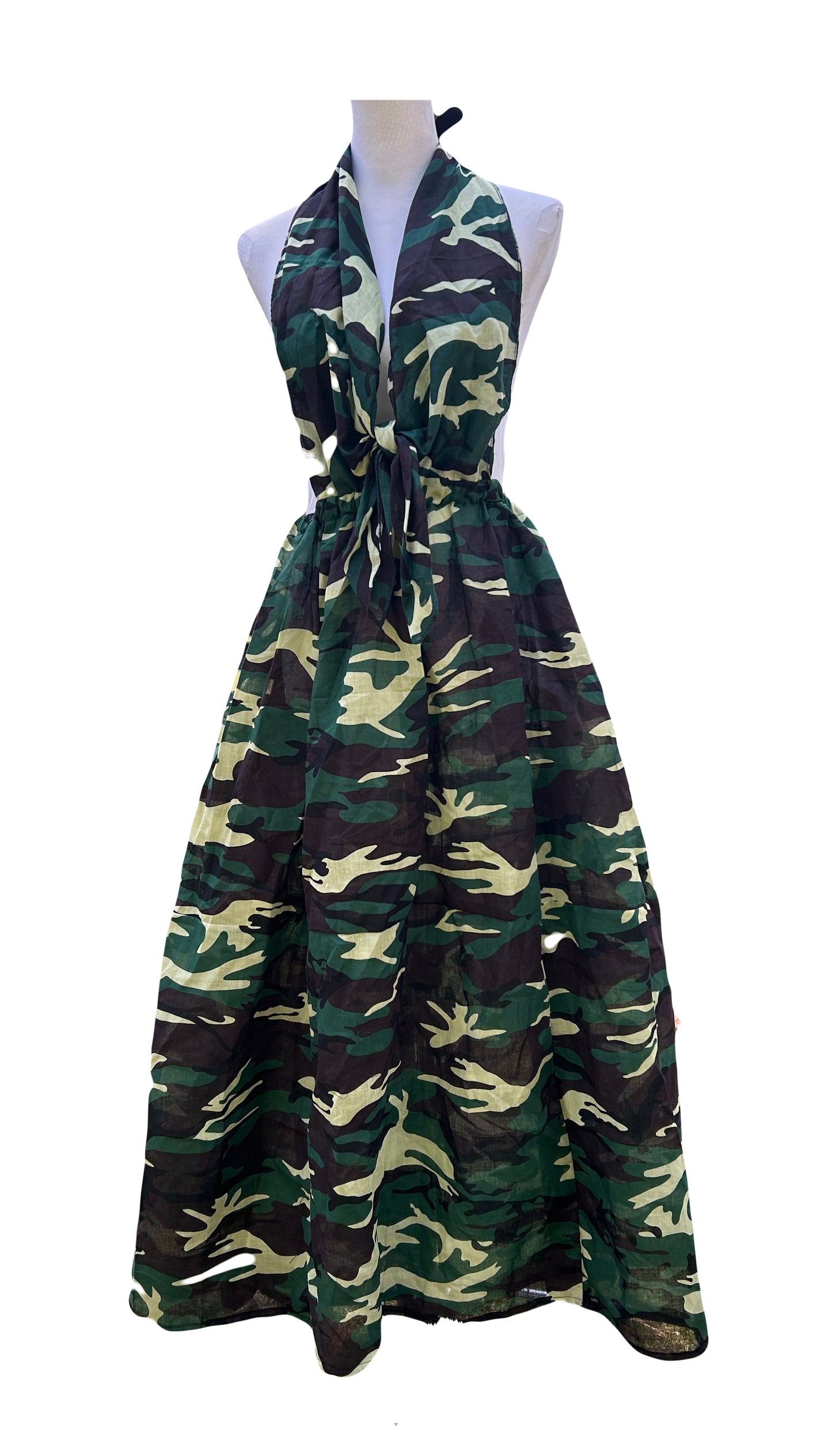 Bandana Scarf Backless  Dress  Adjustable waist