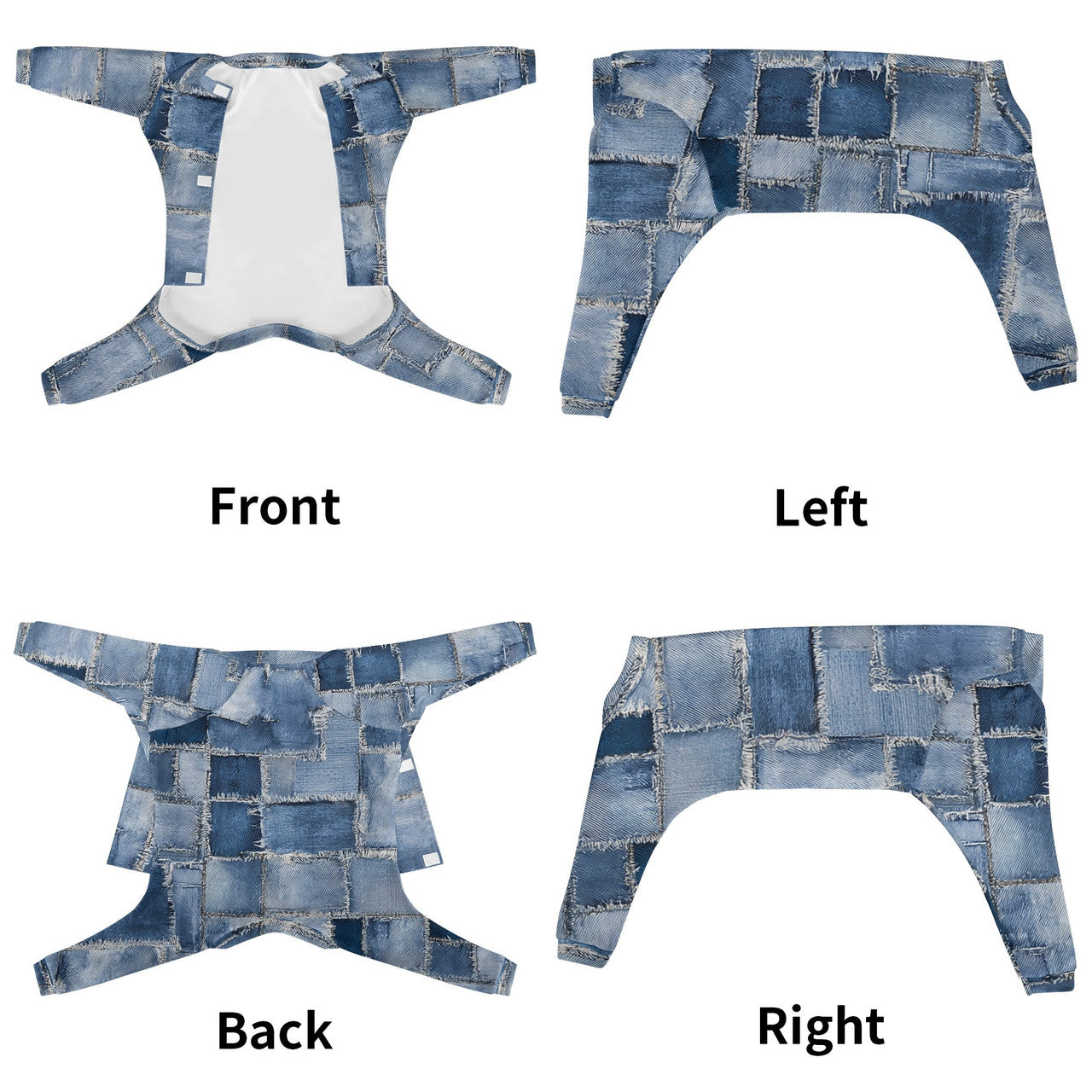 Ripped Denim Dog Pajama S-4XL