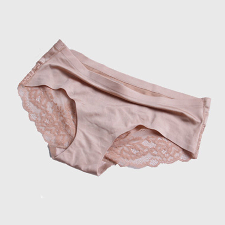 Luxury Pearlescent Cloth Lace Stitching Sexy Panties