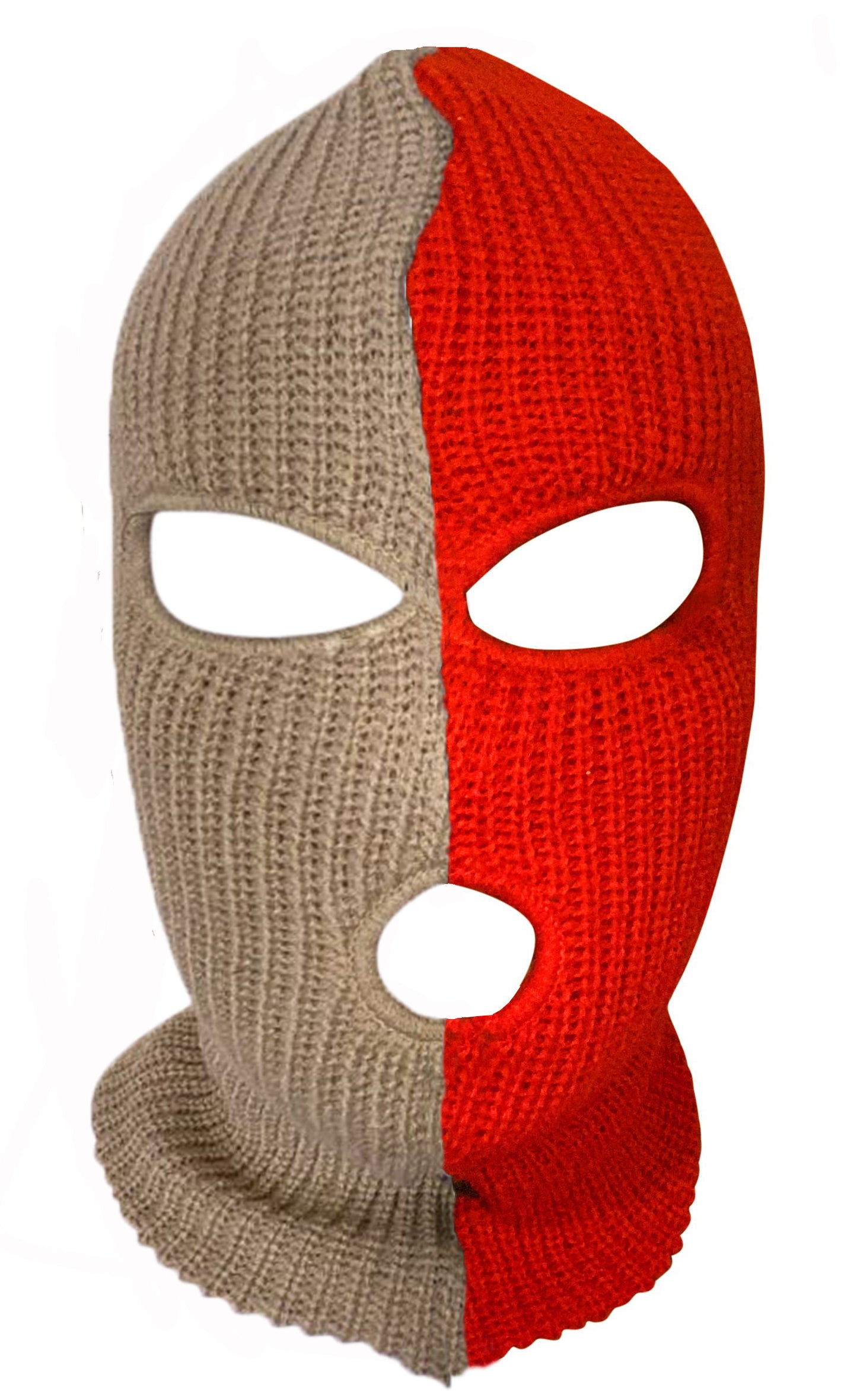 Ski Mask 49ers Colors Two Tone 3 holes Red and beige