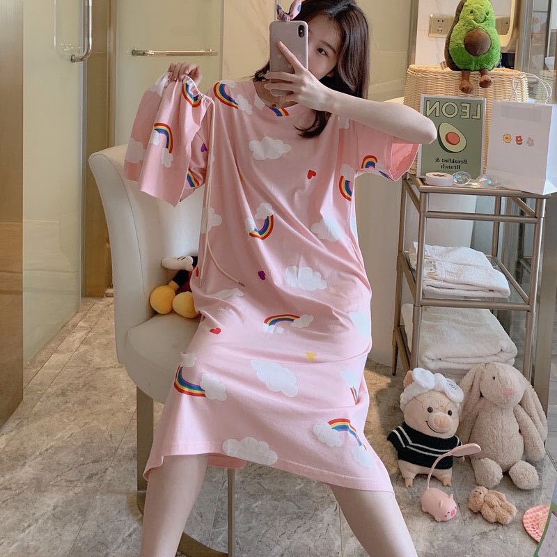 Summer Korean Princess Sweet Cute Cloth Bag Nightdress Women