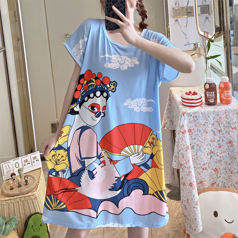 Summer Korean Princess Sweet Cute Cloth Bag Nightdress Women