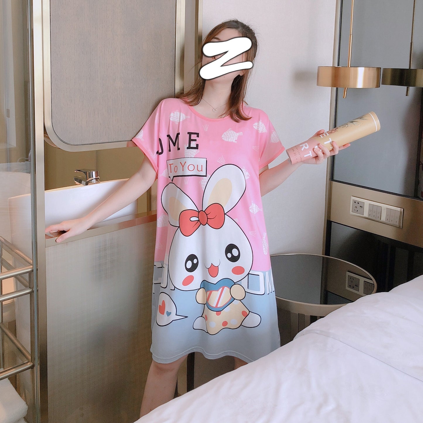 Summer Korean Princess Sweet Cute Cloth Bag Nightdress Women