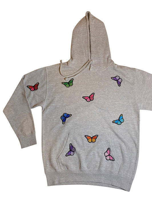 Grey Butterfly Hoodie