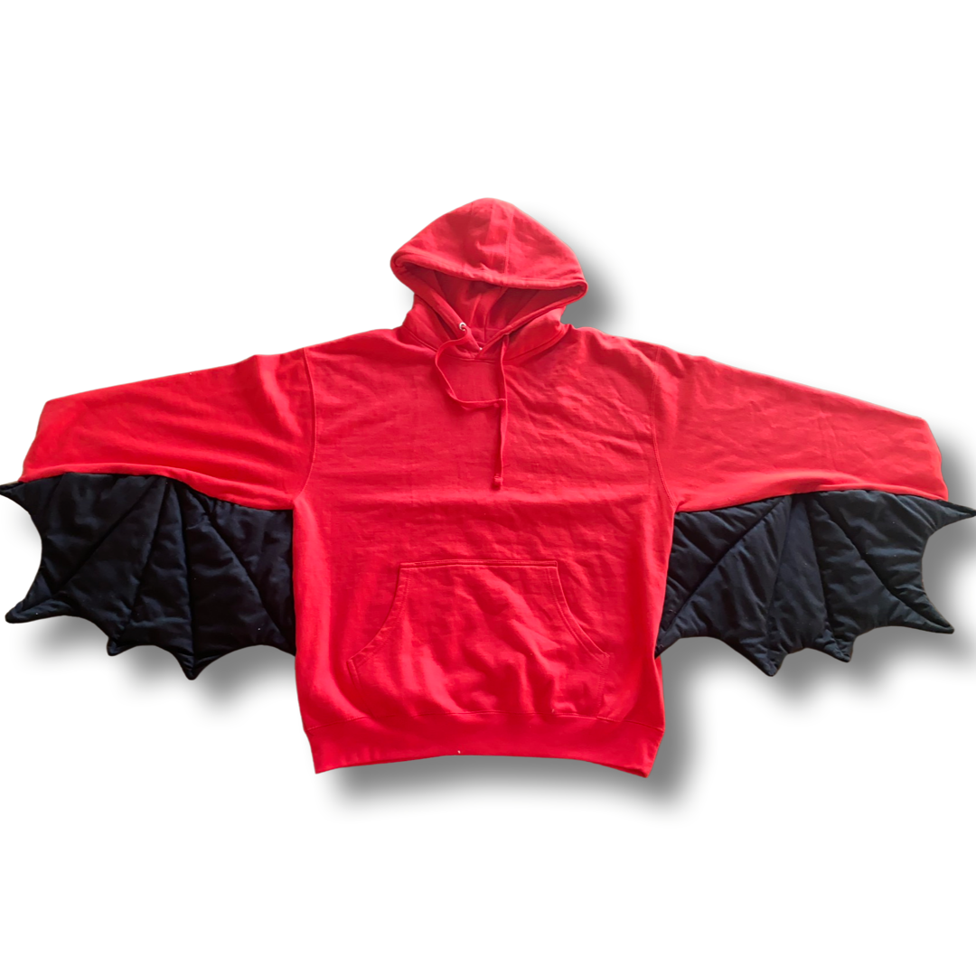 Batwing Hoodie Red and Black