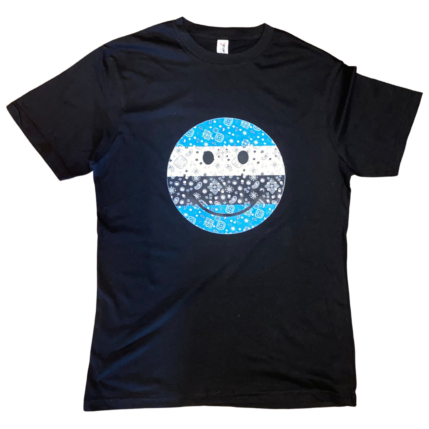 Bandana Smiley Face Black T Shirt