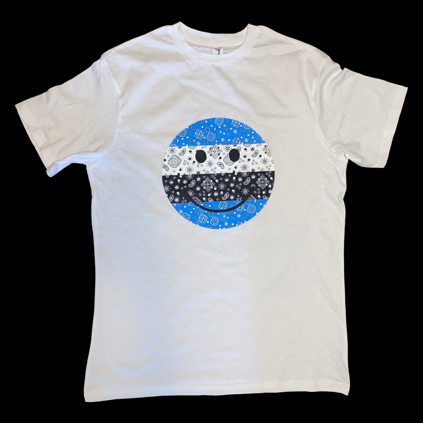 Bandana Smiley Face White T Shirt