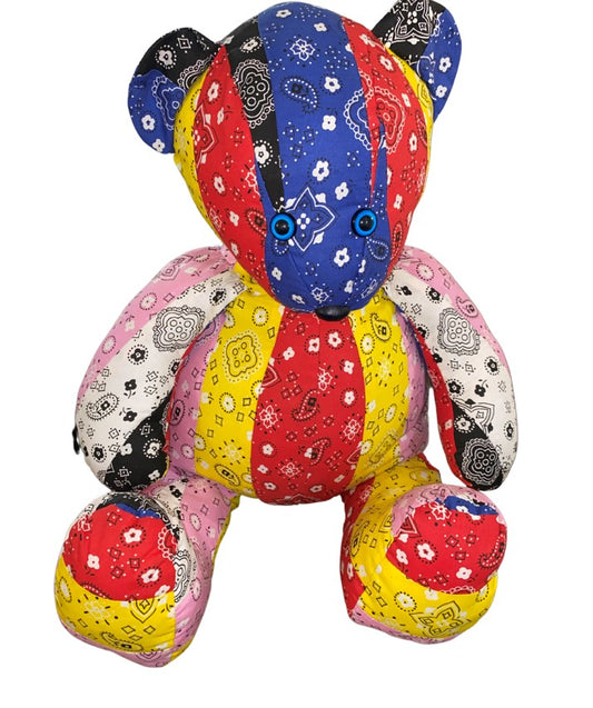 Backpack Teddy Bear Multi color bandana  plush toy Giant 36 inch