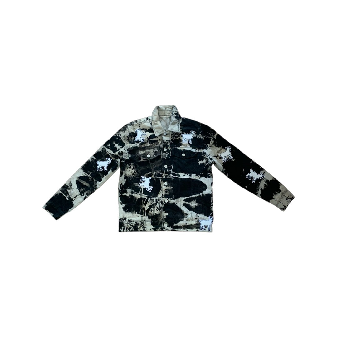 Tie Dye Black Goat Set Jeans and Jacket