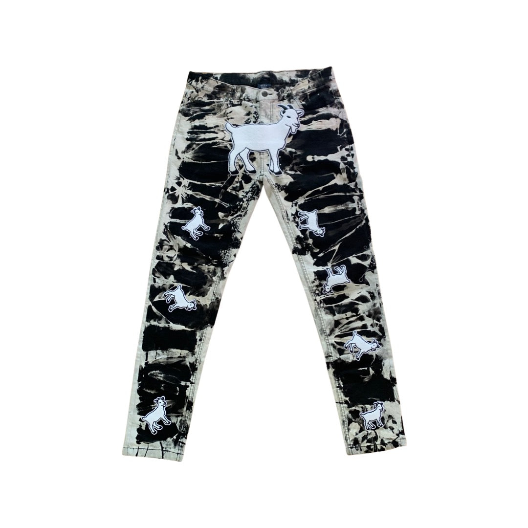 Tie Dye Black Goat Set Jeans and Jacket