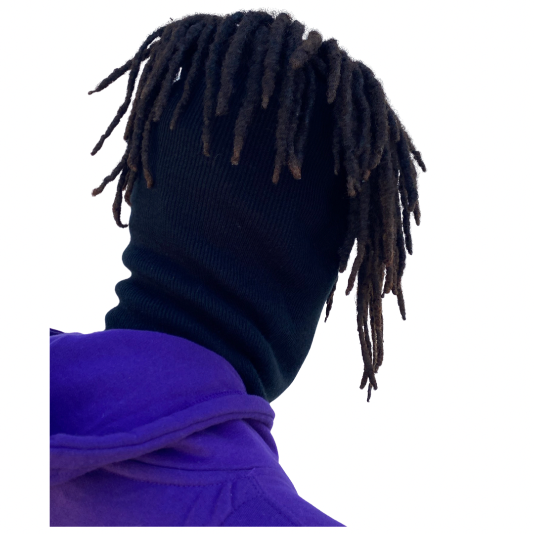 Dread Head Black reflective zip up Balaclava with goat emblem ski mask