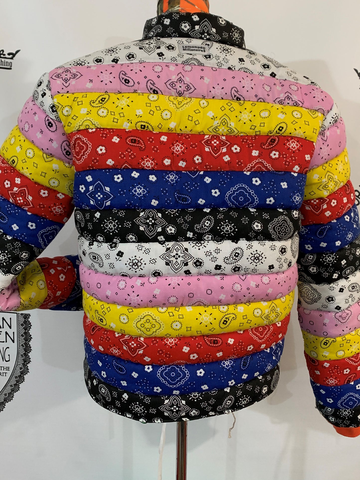 Multi Colored Bandana Puffer Jacket