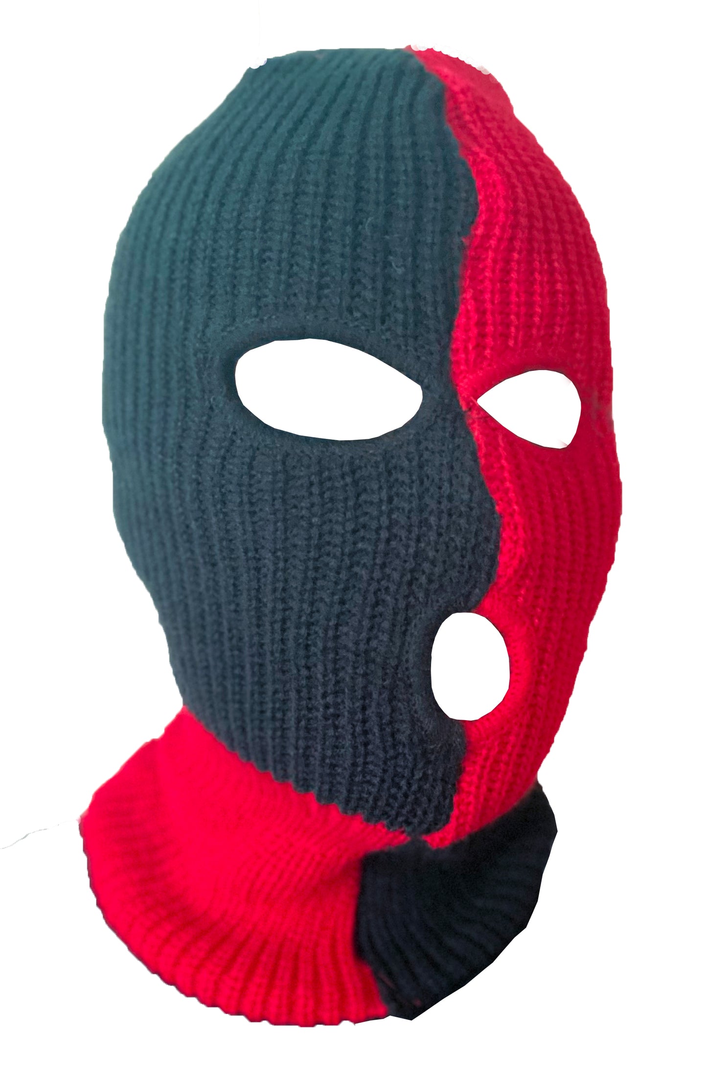 Ski Mask Black and Red Checks 3 holes