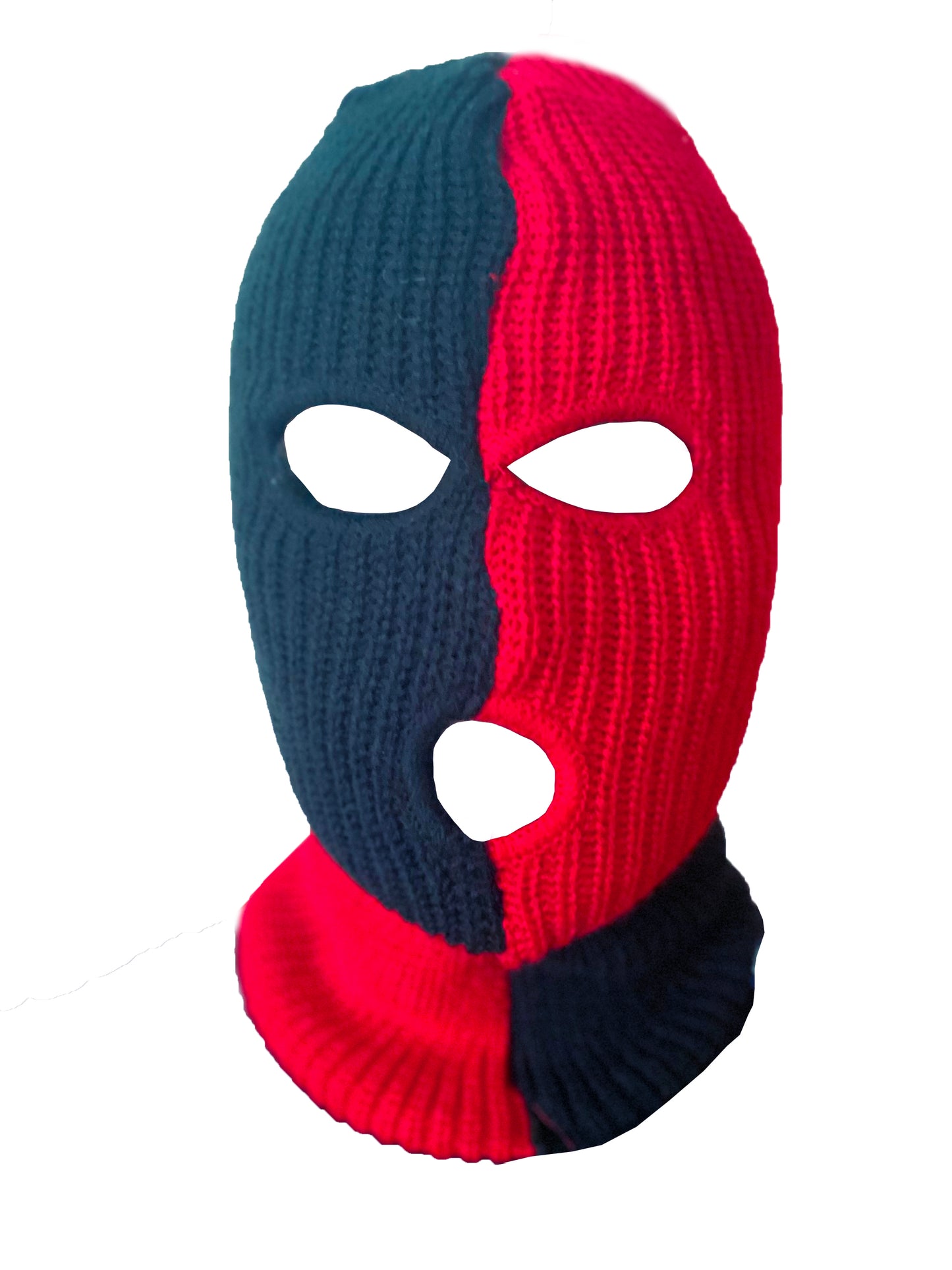 Ski Mask Black and Red Checks 3 holes