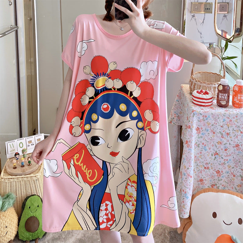 Summer Korean Princess Sweet Cute Cloth Bag Nightdress Women