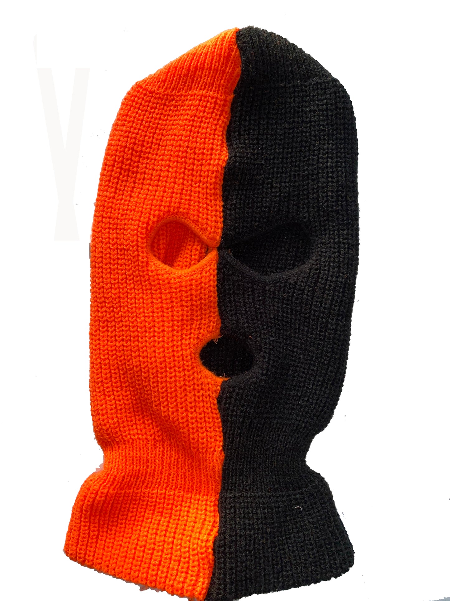 Ski Mask Halloween Two Tone 3 holes orange and black