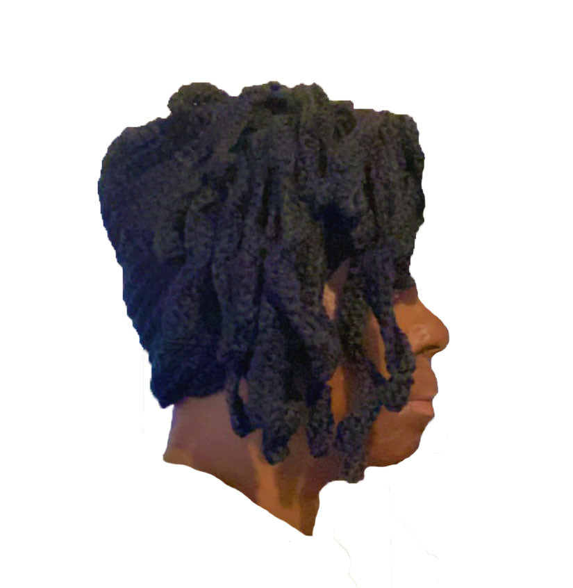 Black Medusa Crochet Hat, Its a hat and a hairstyle