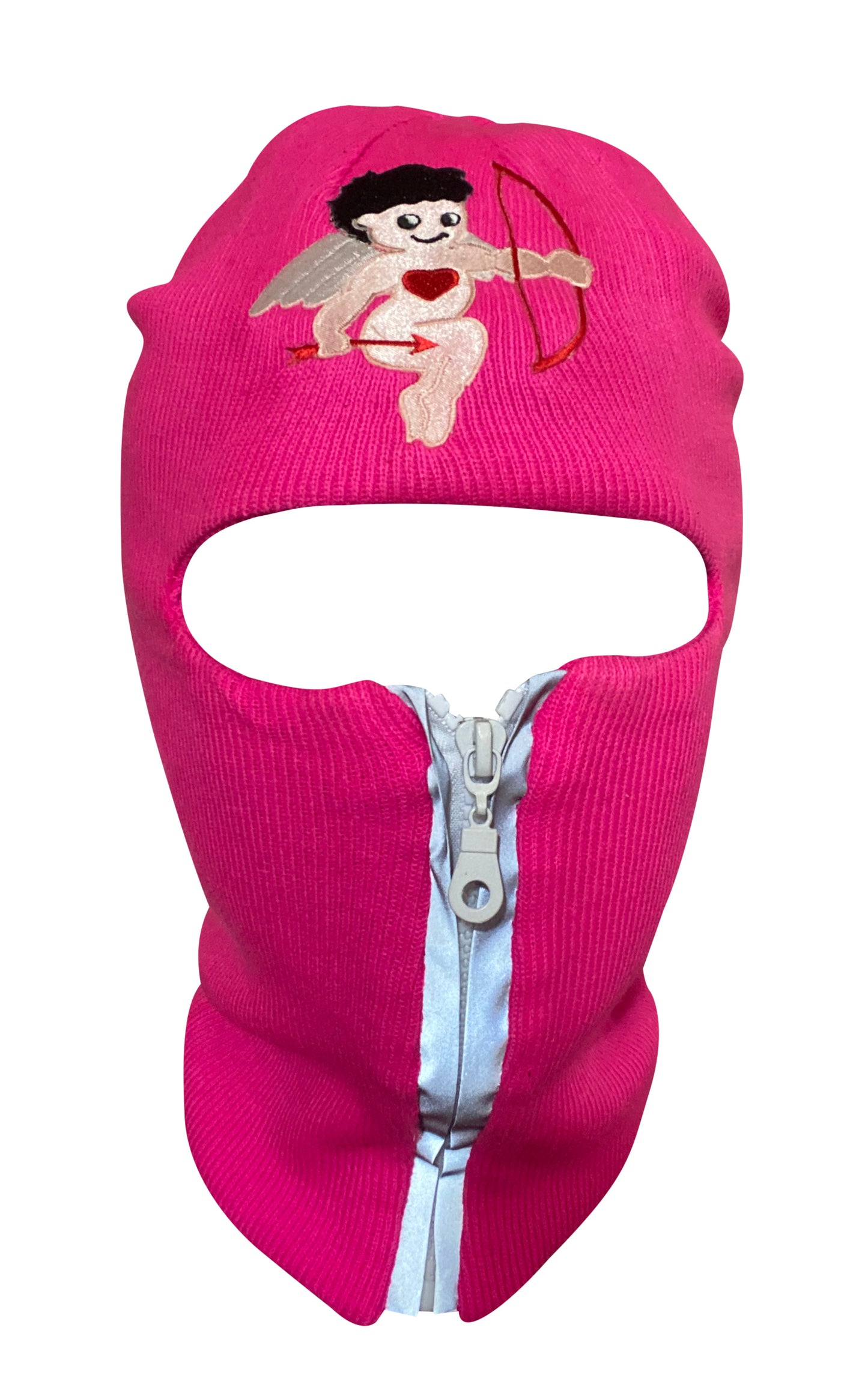 Cupid Neon Pink reflective zip up Balaclava  ski mask