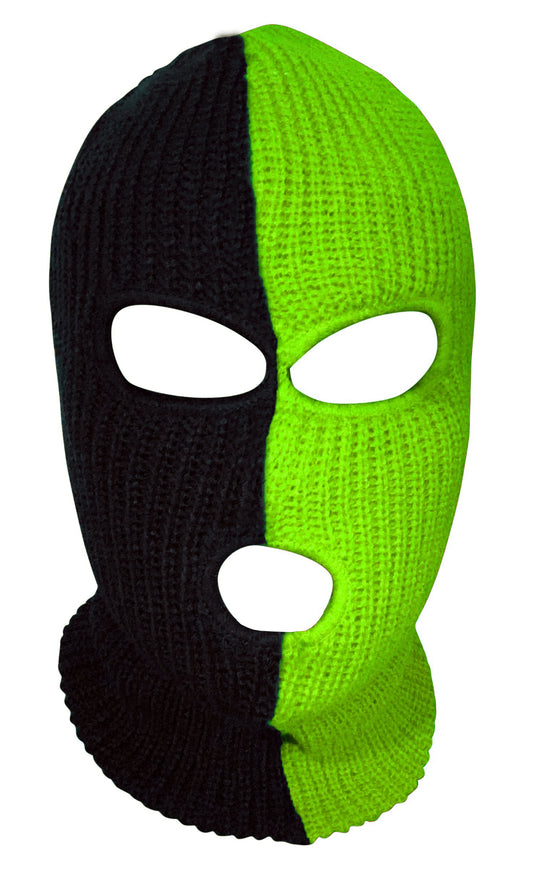 Ski Mask Slime 3 holes slime green and black